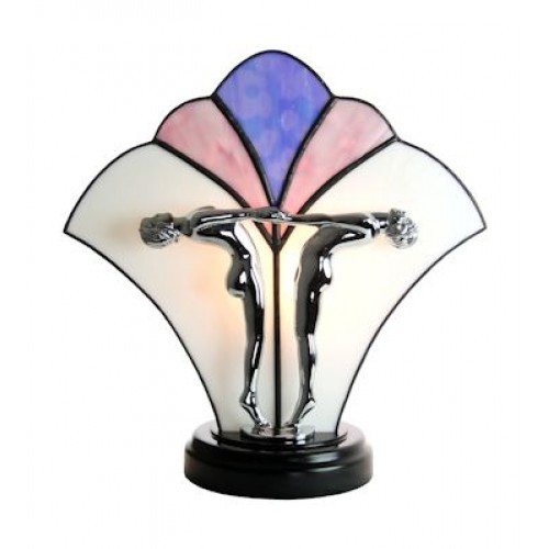 Stained glass store fan lamp base